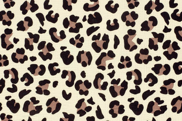 Musselin, Double Gauze, Leo Print, beige, braun, 0,5 m